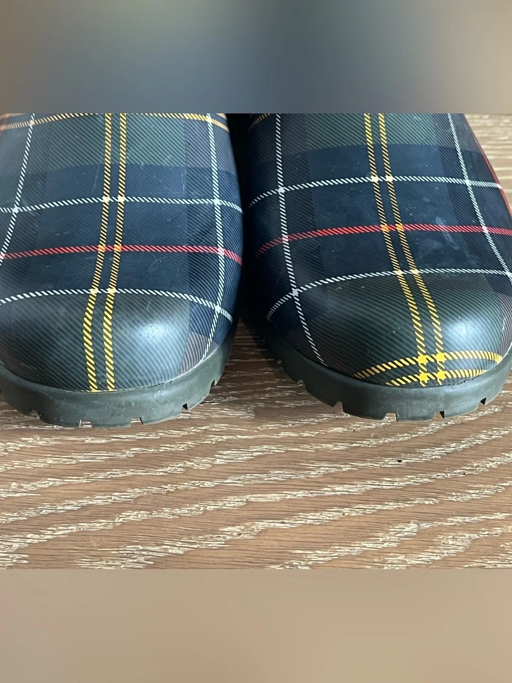 Barbour Wilton Chelsea Welly Tartan Waterproof Chelsea Rain Boots (UK 7/US 9)
